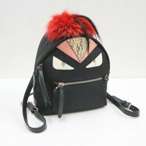 Fendi Monster Star Bugs Backpack Black Red